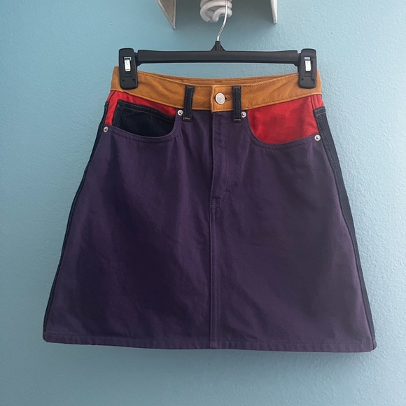CALVIN KLEIN JEANS Color Block Denim Skirt - Picture 2 of 5
